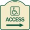 Signmission Access W/ Updated Isaand Right Arrow Heavy-Gauge Aluminum Architectural Sign, 18" H, TG-1818-24357 A-DES-TG-1818-24357 - alternate 1